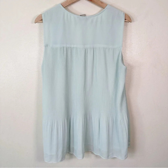 H&M Womens Size Medium  Pleated Chiffon Top Light Turquoise - Picture 13 of 14